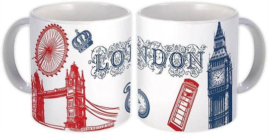 Discover Londres, ICaneca De Cerâmica Clássica Inglaterra Bandeira Torre de Big Ben