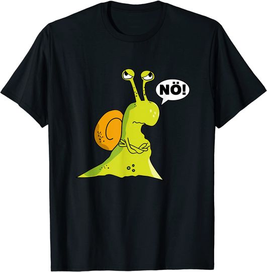 T-shirt Engraçada Caracol Diz Não | Camiseta Unissexo
