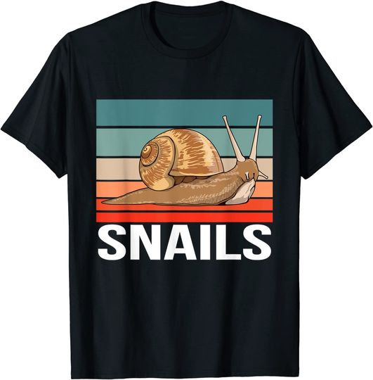 T-shirt Unissexo Estilo Retrô Snails Caracol