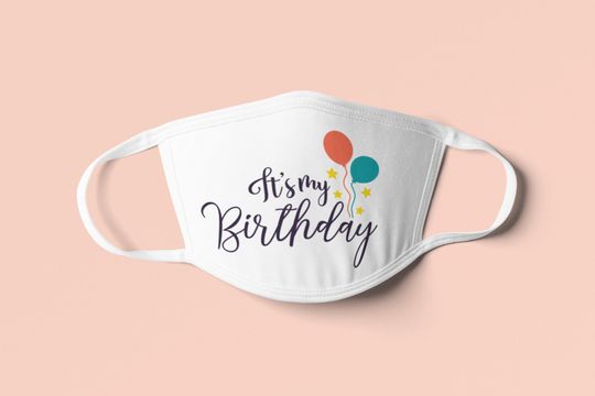 Discover Happy Birthday Face Mask Máscara De Balão de Ar Quente Desenho