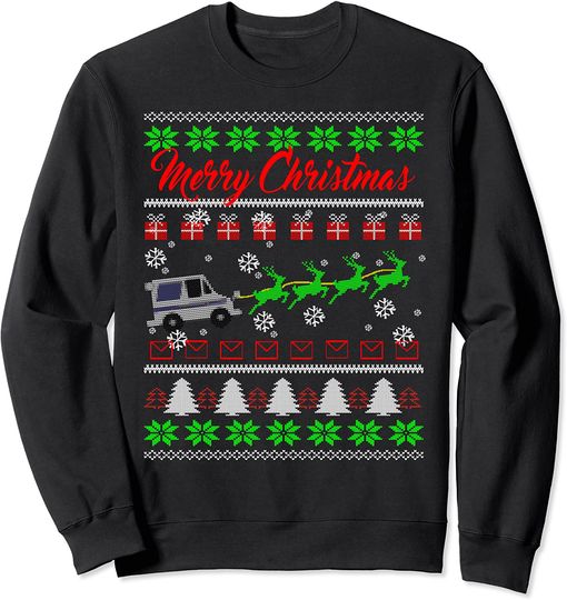 Discover Suéter Sweatshirt Postais De Natal Trabajador Postal Feliz  Natal