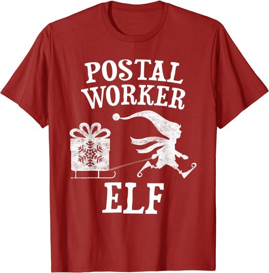 Discover T-Shirt Camiseta Manga Curta Postais De Natal I'm The Postal Worker Elf