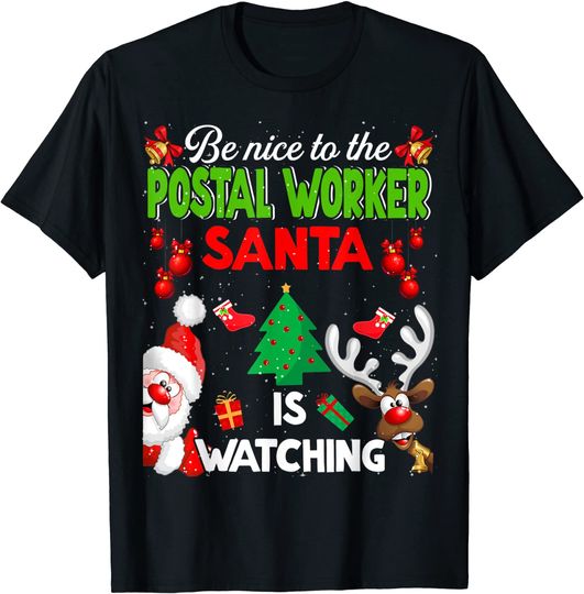 Discover T-Shirt Camiseta Manga Curta Postais De Natal Santa