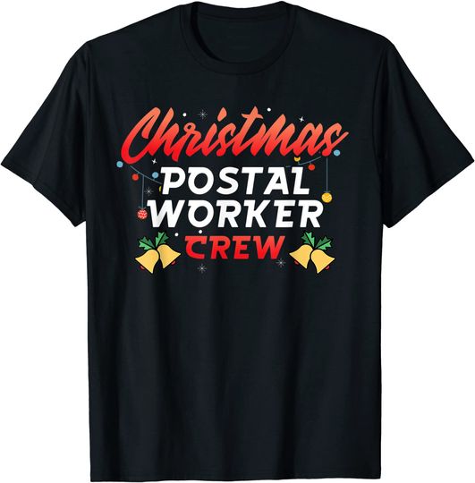 Discover T-Shirt Camiseta Manga Curta Postais De Natal Equipo de Trabajador Postal de Navidad Cartero