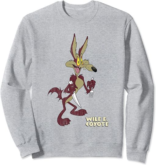 Discover Suéter Sweatshirt Looney Tunes Wile E Coyote Distressed