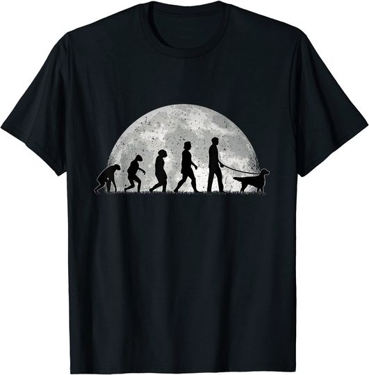 Discover T-shirt Unissexo Evolução de Humano Setter Inglês À Lua