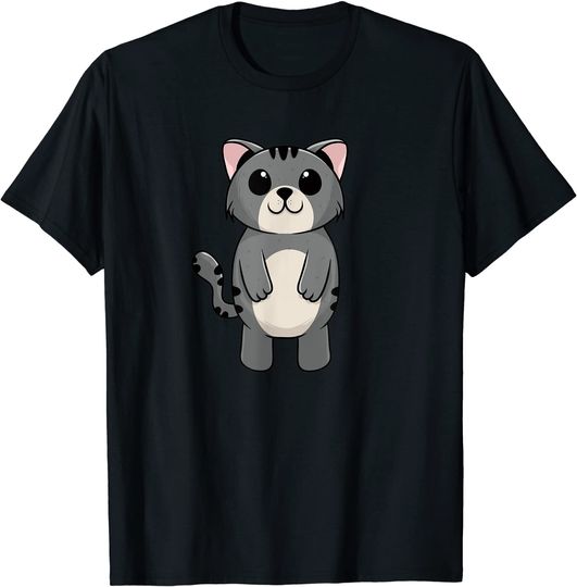 Discover Bonito bebé gato cinzento t-shirt