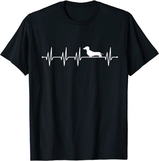 Discover Ritmo Cardíaco Dachshund Cão Linchicha Teckel T-Shirt