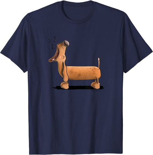 Discover Aullando Dachshund I Teckel Dackel para os Amantes de Cães T-shirt