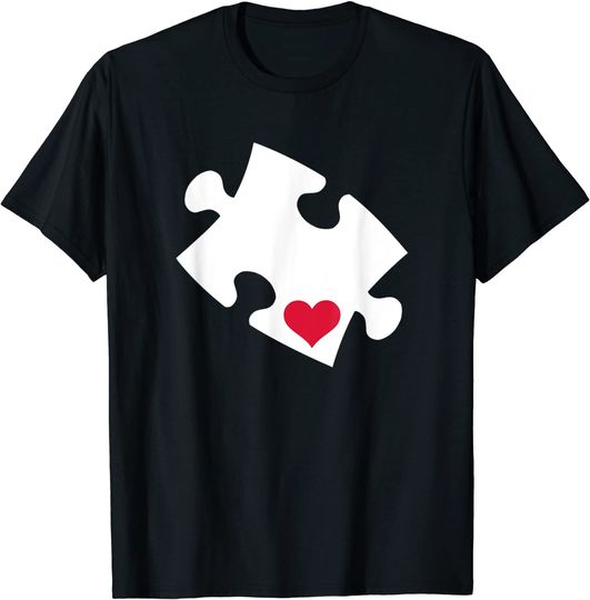 T-shirt Estampada Quebra Cabeças com Coração | Camiseta Masculina Feminina Presente Ideal