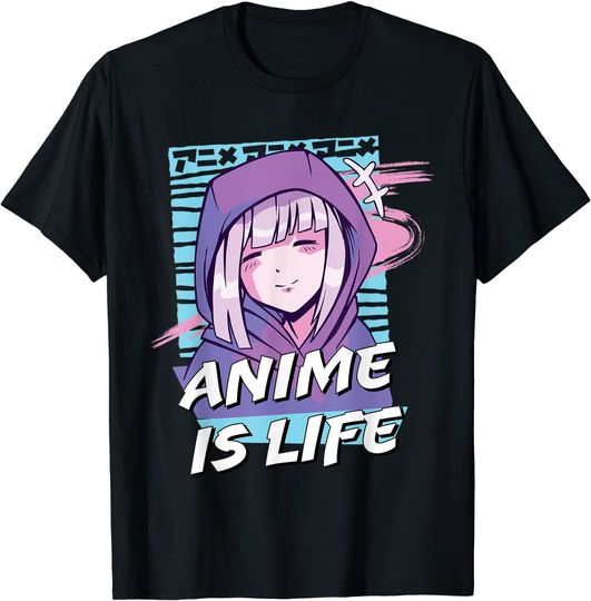 Discover T-Shirt Camiseta Manga Curta Otaku Anime is Life