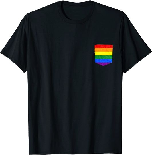Discover T-shirt para Homem e Mulher Bandeira LGBT No Peito