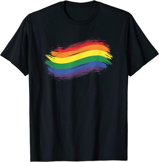 Discover T-shirt para Homem e Mulher Bandeira LGBT