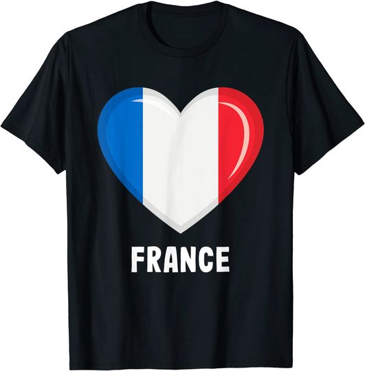 Discover Coração de Bandeira Francesa | Camiseta para Homem e Mulher