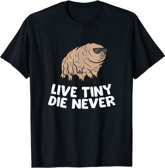 T-Shirt Camiseta Manga Curta Desenhos De Animais Urso De Água Viver Iminuto Morrer Nunca Ciência Tarde