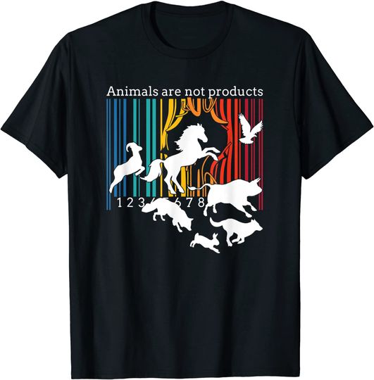 T-Shirt Camiseta Manga Curta Desenhos De Animais Os Animais Não São Produtos De Libertação Vegetariana Direitos Dos Animais