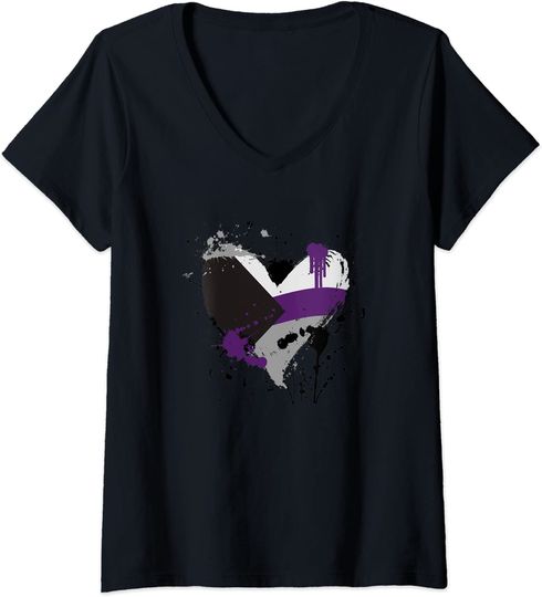 Discover Coração Semissexual | T-shirt para Mulher Decote em V