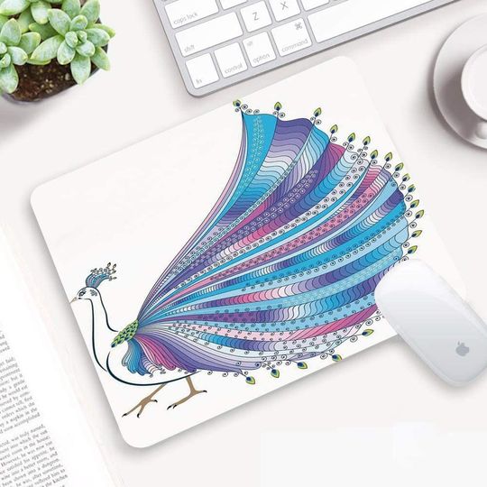 Discover Mouse Pad Confortável Penas de Pavão