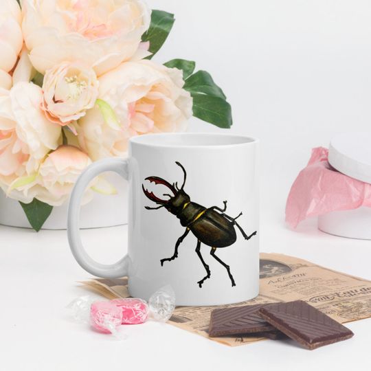 Discover Beetle Coffee Cup Caneca De Cerâmica Clássica Besouro Preto