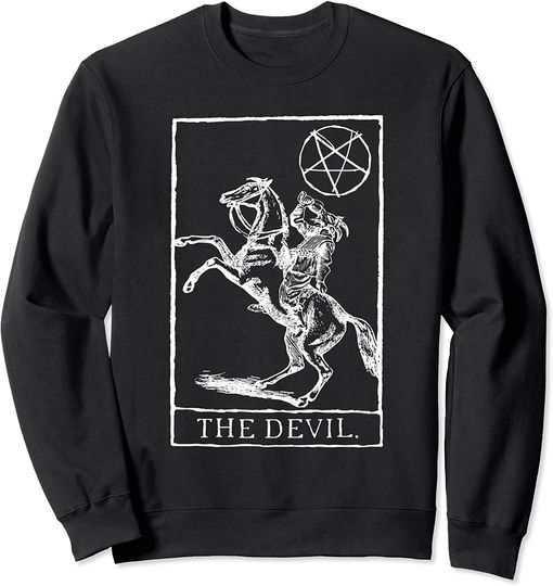 Discover O Diabo Tarot | Suéter Sweatshirt para Homem e Mulher