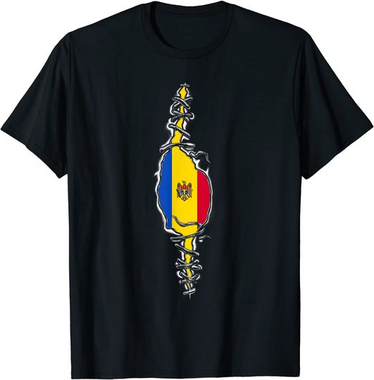 Discover T-shirt Unissexo Orgulho de Ser Moldavo Bandeira da Moldávia