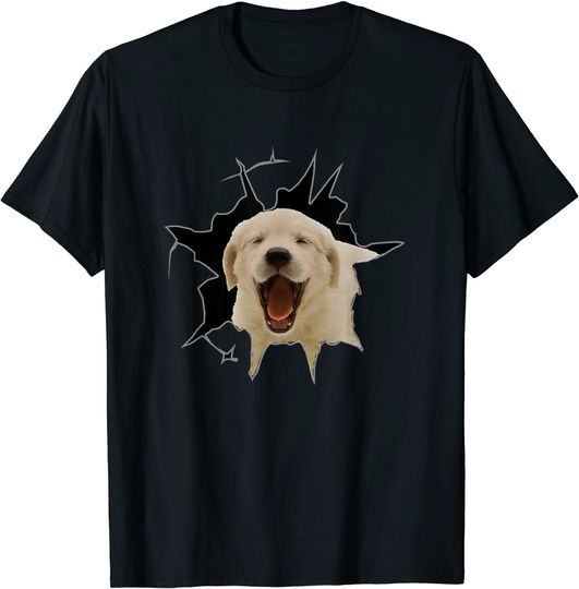 Discover T-Shirt Camiseta Manga Curta Golden Retriever Bebe Buraco De Cachorro