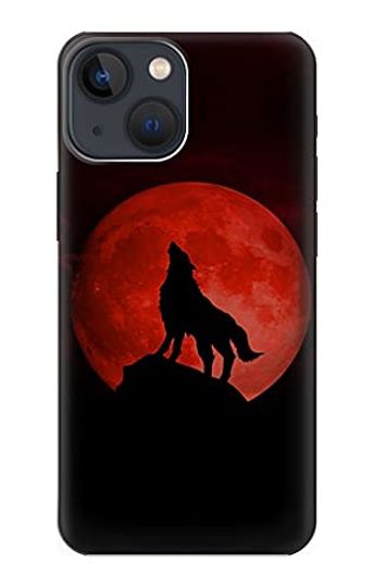 Discover Capa de Telemóvel Iphone Lua Vermelha e Lobo A Uivar