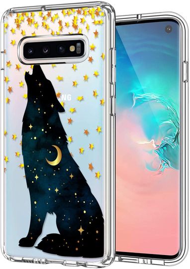 Discover Capa para Samsung de Plástico À Prova de Choque Protetora para Telemóvel Estrelas e Lobo A Uivar
