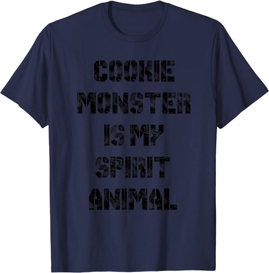 Discover T-Shirt Camiseta Manga Curta Monstro Das Bolachas é o Meu Espírito Animal