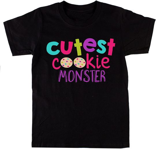 Discover T-Shirt Monstro Das Bolachas BlackMeow Cutest Cookie Monster