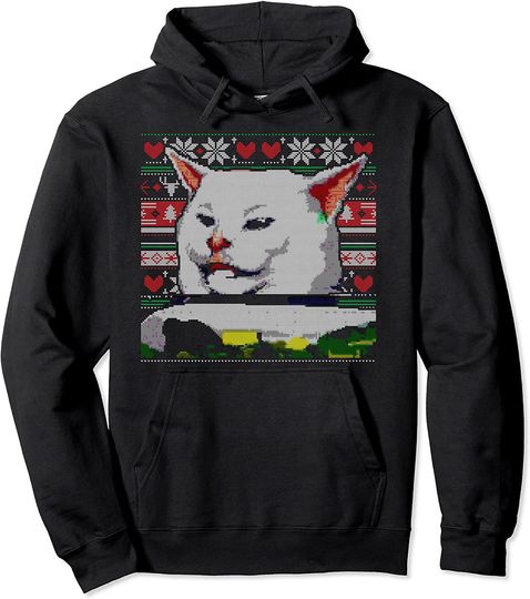Discover Meme de Gritando com um Gato Hoodie Sweater Com Capuz Gato Meme
