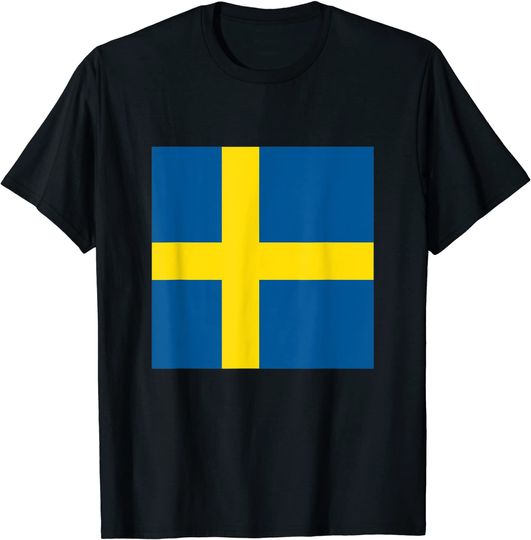 Discover T-Shirt para Mulher Homem Bandeira Da Suécia