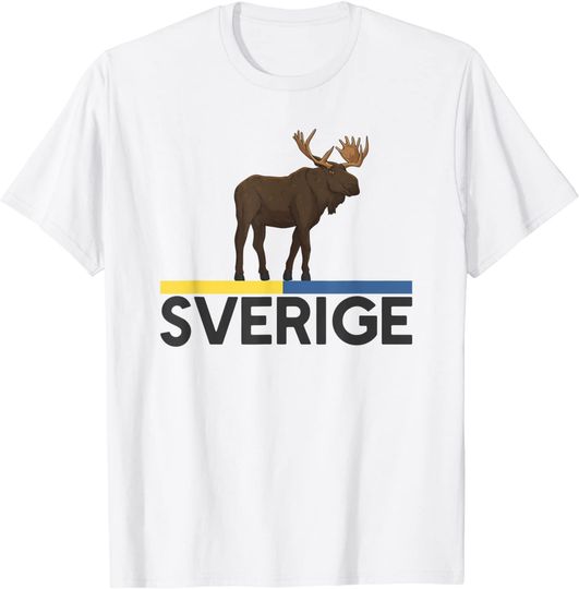 Discover Bandeira da Suécia Sverige Alce Presente T-shirt