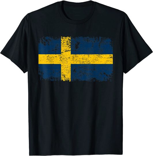 Discover T-Shirt Bandeira Da Suécia para Homens Mulheres Crianças