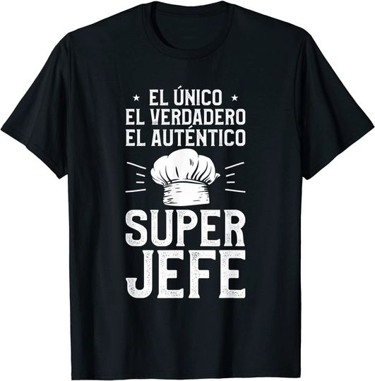 Discover T-Shirt Camiseta Mangas Curtas Chefe De Cozinhal Auténtico Super Chefe