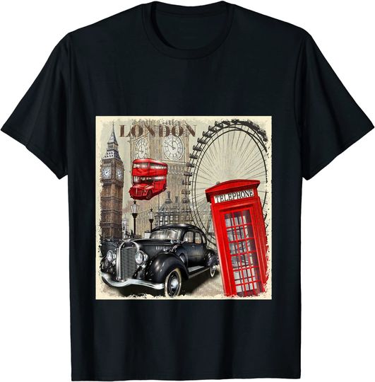 Discover T-Shirt Camiseta Mangas Curtas Lembranças Lindo Londres Monumento Arte