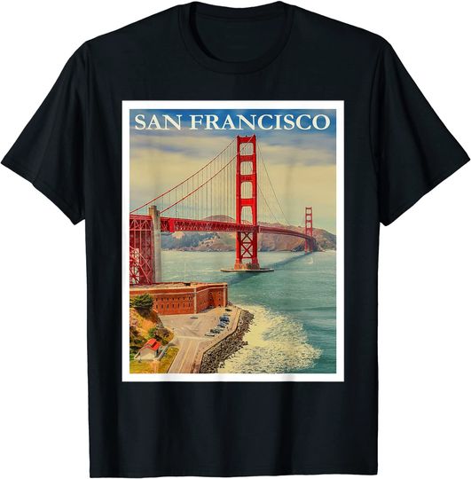 Discover T-shirt Unissexo Ponte Paisagem San Francisco