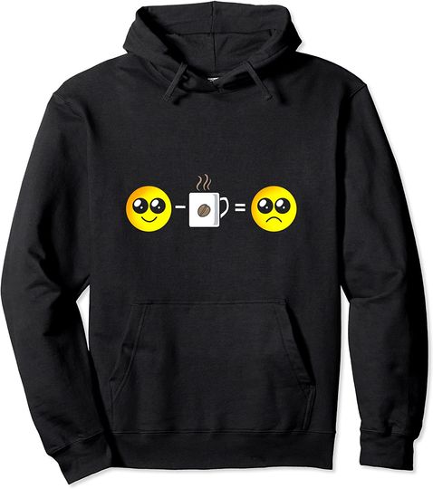 Discover Hoodie Sweater com Capuz Unissexo Subtração Café E Emoji Triste