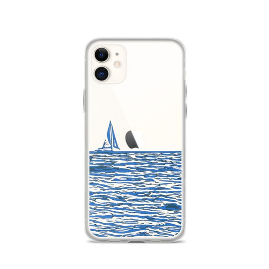 Discover Blue Sailboat iPhone Case Capa De Telemóvel Iphone Desenho Barco