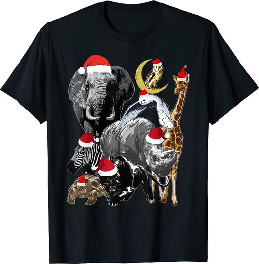 Discover T-Shirt Camiseta Mangas Curtas Animais Da Selva Natal