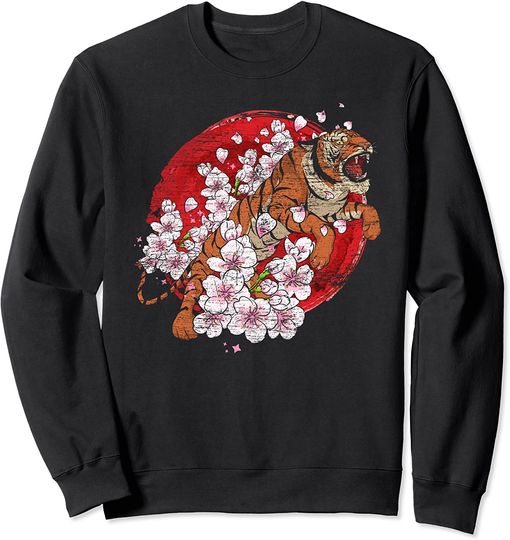 Discover Sakura Animal Asiático Tigre Suéter Sweatshirt  Animais Da Selva
