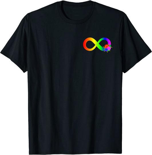 Discover Logotipo Floral T-Shirt Camiseta Mangas Curtas Símbolo Do Infinito