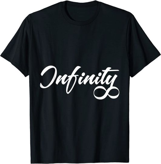 Discover T-Shirt Camiseta Mangas Curtas Símbolo Do Infinito com Texto