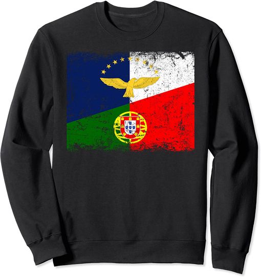 Discover Suéter Sweatshirt Bandeira Dos Açores Patriótica Raíces Portuguesas