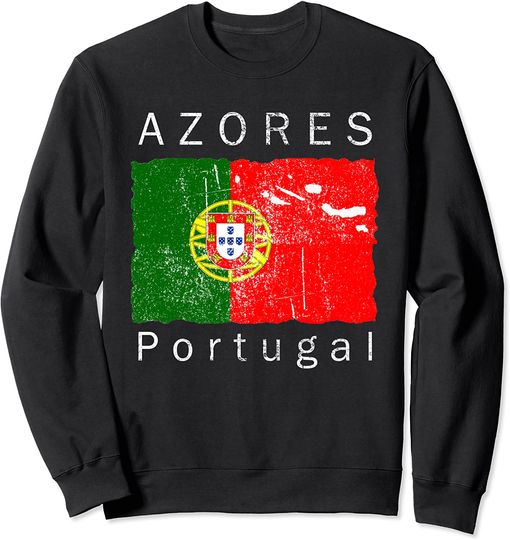Discover Suéter Sweatshirt Bandeira Dos Açores  I Love Portugal