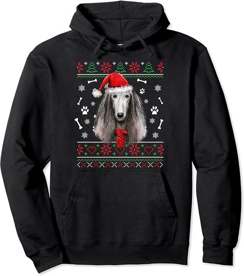 Discover Hoodie Sweater Com Capuz Galgo Afegão  Papá Noel