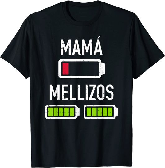 Discover T-Shirt Camiseta Mangas Curtas Prévision 2022 Mamá Batería Baja Mellizos Camiseta