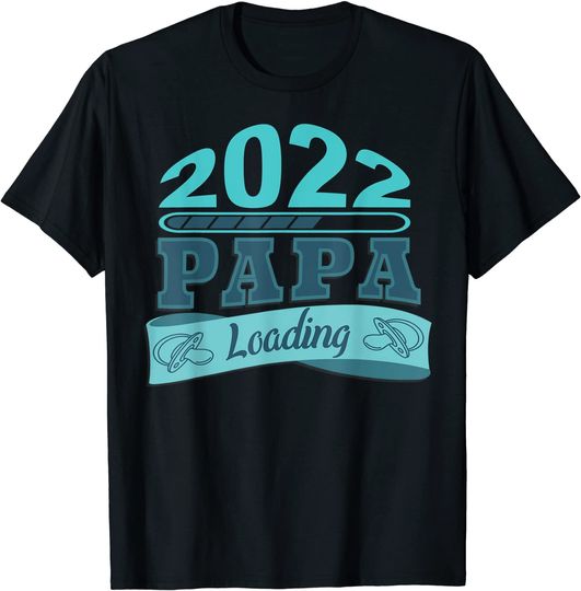 Discover Homem Papa 2022 Loading - Futuro papa Grávida T-Shirt Camiseta Mangas Curtas Prévision 2022