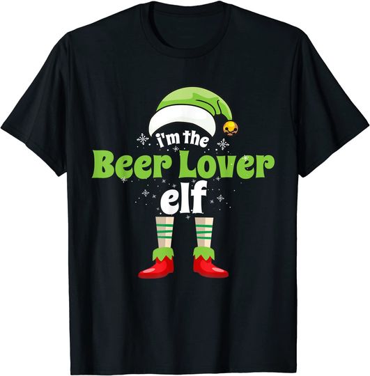 T-shirt Camiseta Manga Curta Elf Eu Sou O Duende Engraçado Que Bebe Uma Camiseta Combinando Do Duende Do Natal