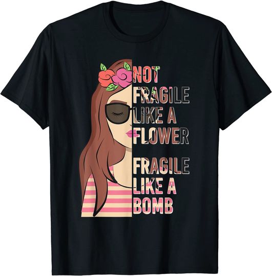 Discover T-shirt Camiseta Manga Curta Feminista Crie O Feminilismo Frágil Como Uma Bomba